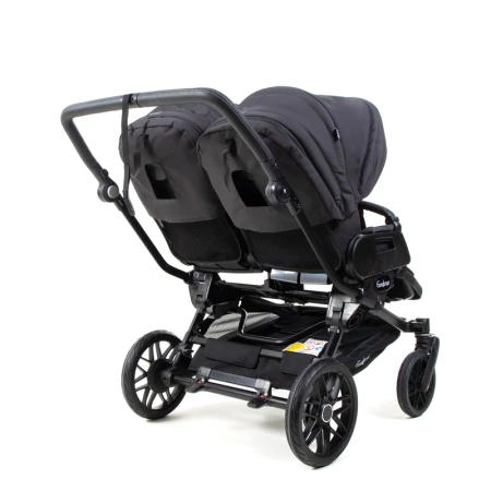 Double Sento Urban Black - Wózek głęboko spacerowy (2xGondola+ i 2xSiedzisko Flat+)