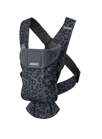 BABYBJORN MINI 3D Mesh – nosidełko, Antracytowy/Leopard