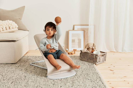 BABYBJORN - leżaczek BALANCE SOFT COTTON/JERSEY - Beż/Szary