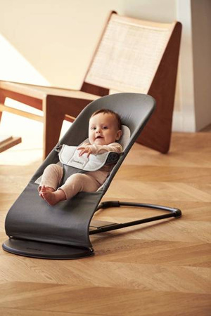 BABYBJORN - leżaczek BALANCE SOFT COTTON/JERSEY - Szary / Szary